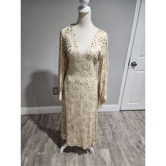 Rachel Comey Desilo Beaded V-neck Midi Dress Size 6 NWD - Picture 8 of 11